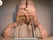 Goddess Jas uses fucking machine to make sub Tommy cum over and over again and milk his balls dry