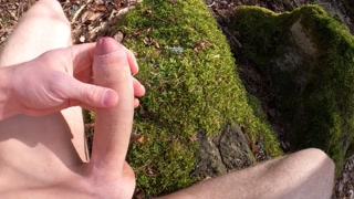 Twink playing nude outside in the spring sun | Johann Wood