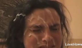 massive facial with semen even i she hates it