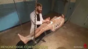 Fastened Up And Gets His Nipples And Hog Stimulated