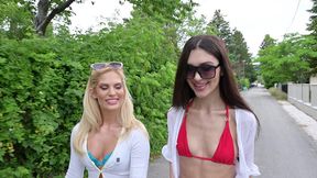 amorous afternoon chapter 1: hot bffs candee licious and leo ahsoka pleasure each other with a glass dildo gp3505