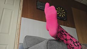 Pink socks teasing