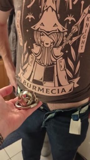 Locking up cuckold in metal cage!