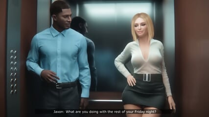 Blonde Secretary Wife Trapped in an Elevator with BBC co-worker (3D Sexgame)