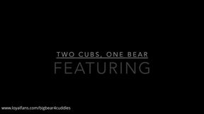 Two Cubs, One Bear: Real trans couple get fucked by Big Bear
