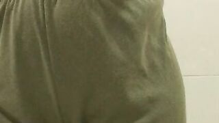 Desperate peeing holding wetting myself and cumming through my favorite pant