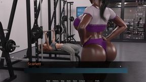 Shemale Girl Fucking BBW Black Girl Pussy in Gym Bathroom
