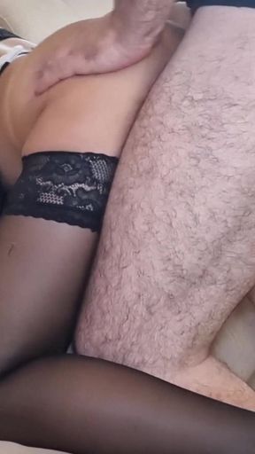 New Bisexual Threesome. MMF. Wife Invites Bisexual Slave for Her Husband. Full Scene. Ep 24601