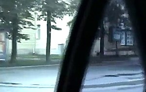 Anika sucks in the car