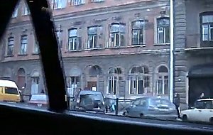 Anika sucks in the car