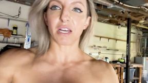 Nudist Lora Cross Risky Garage Workout