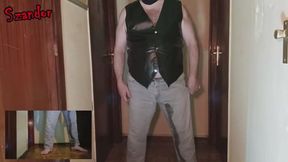 I pee in my jeans, jerk off and cum. With a great ending !!!