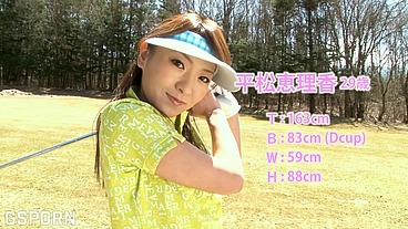 Jav game show in the golf field of Tokyo with 3 sexies japaneses girls
