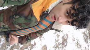 Jerk off in Cold Snowy Land