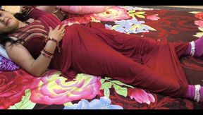 Great Fuck Non Stop in Red Saree
