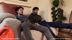 Straight roommate wrecked by thick uncut cock first time gay handjob