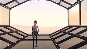 Brave Brunette Strolls Through Fallout Wasteland in Sensual Anime Style