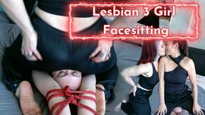Lesbian 3 Girl Facesitting with Mz Kim, Luna Lain and Domina Andrea Rosu: Sensual Domination & Ass Worship 4k