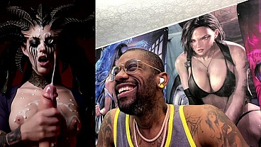 Diablo Lilith Jerking Off A BWC Until He Cums, AI Generated