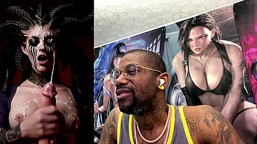 Diablo Lilith Jerking Off A BWC Until He Cums, AI Generated
