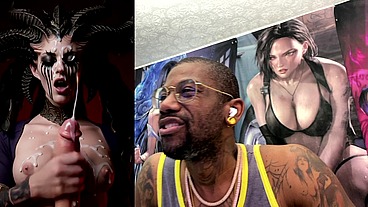 Diablo Lilith Jerking Off A BWC Until He Cums, AI Generated