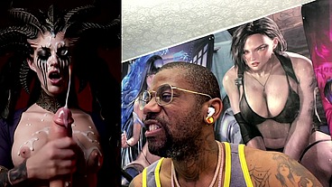 Diablo Lilith Jerking Off A BWC Until He Cums, AI Generated