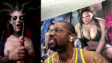 Diablo Lilith Jerking Off A BWC Until He Cums, AI Generated