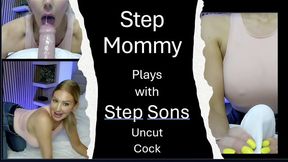 TABOO Roleplay Step mom plays with step sons uncut cock...