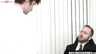 BoyMissionary.com - Big dick Mormon twink's drilling of bearded elder after rimming
