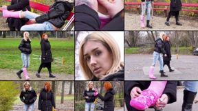 Sofi SLWC Gimping in the Park with Foot Massage with and without Cast Sock (in HD 1920X1080)