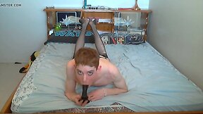 A Redheaded Sissy`s Playful Dance: Twirling with Her Doll!