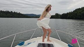 Romantic sex by the fire with a hot wife by the lake. Polish milf