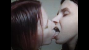 Lesbian lovers share tongues and spit in steamy compilation