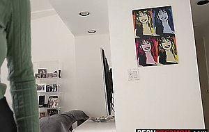 Hot big ass MILF stepmom caught stepson watching porn and she pleased him