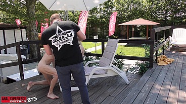 BTS of the scene: First anal ever 0% pussy for this New girl, she's love huge cock when it destroys her ass!