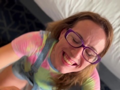 Hot ho gives blowjob and handjob in hot pov scene