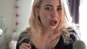 Blonde in glasses in young new jerking instructor - ASMR JOI