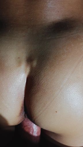 Lying Down He Fucks Me From Behind, Spreads My Asshole with a Finger to Cum Inside It