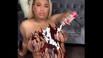 TS Carmen Masters Dipped In Chocolate Syrup &amp_ Whipped Cream