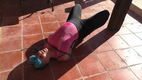 Maya Homerton - New Outdoor Hogtie Escape Challenge for the spanish Yoga Instructor - Part 2 mp4 HD