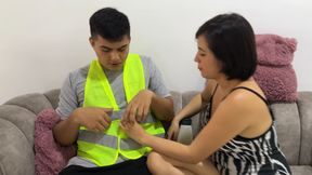 I fuck my rich girlfriend hard after arriving tired from work and getting some exciting massages.