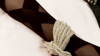 Blindfolded tied lesbo whipped