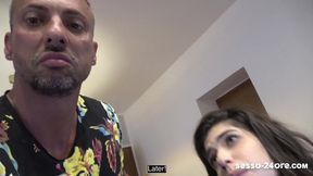 Italian Guy Cheats on Girlfriend with Naughty Blonde Milf while Girlfriend is next Door