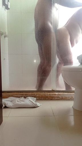 Fucking a MILF Stepmother in the Hotel Bathroom