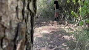 amateur boy caught jerking-off in the woods
