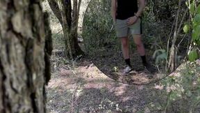 amateur boy caught jerking-off in the woods