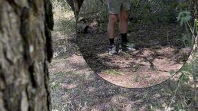 amateur boy caught jerking-off in the woods