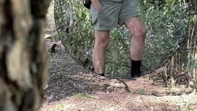 amateur boy caught jerking-off in the woods