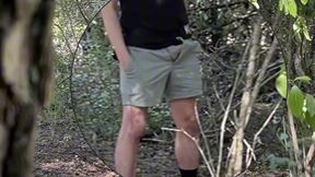 amateur boy caught jerking-off in the woods