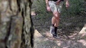 amateur boy caught jerking-off in the woods